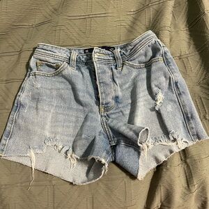 Hollister Light Blue Distressed Jean Shorts